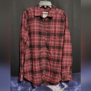 American Eagle Outfitters Red and Black Checkered Shirt
